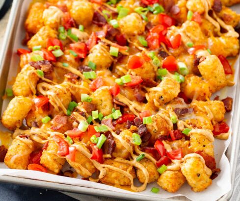 Try these Loaded TS Tots with TS House Sauce