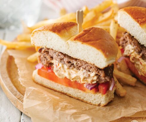 Roasted Garlic Cheesy Stuffed Burgers