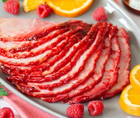 Tangy Raspberry Glazed Ham