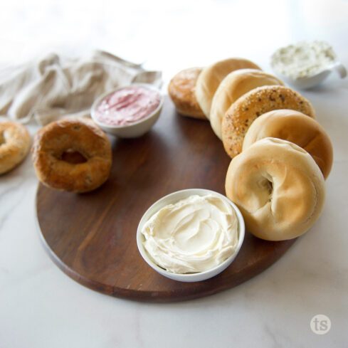 Breakfast Charcuterie Board Bagels on Board