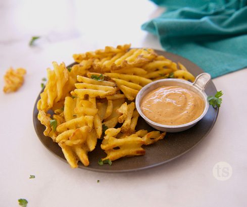 Waffle Fries with TS House Sauce