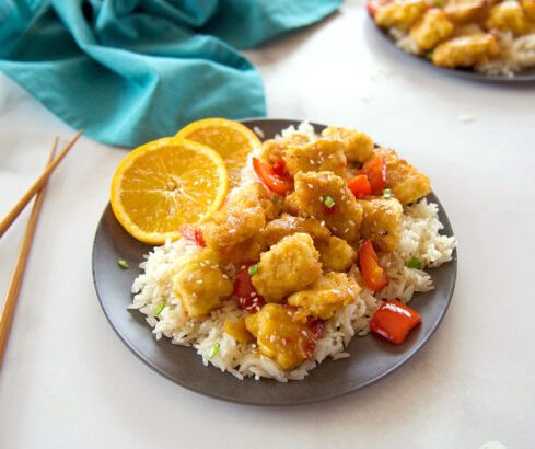 Try This Baked Orange Chicken over White Rice